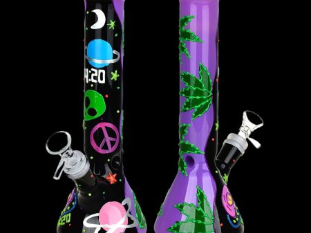 420 Beam Me Up Beaker Glow In The Dark Water Pipe Online now