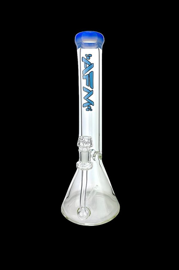 AFM Glass Inline Perc Colored Lip 9mm Glass Beaker Bong on Sale