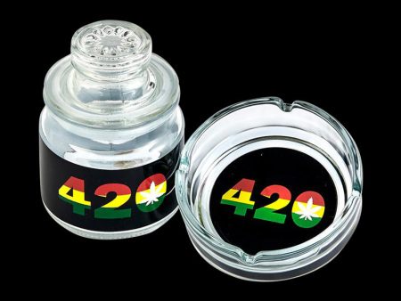 Rasta Ashtray and Stash Jar Set For Cheap