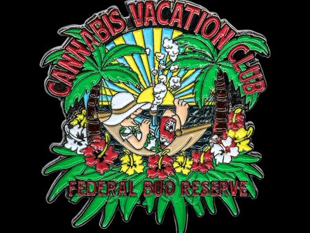 Cannabis Vacation Club Metal Pin Hot on Sale