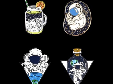 Space Traveler Enamel Pin - 4 Pack Online now