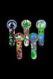 420 Painted Glow In The Dark Glass Hand Pipe - 6ct Bundle Supply