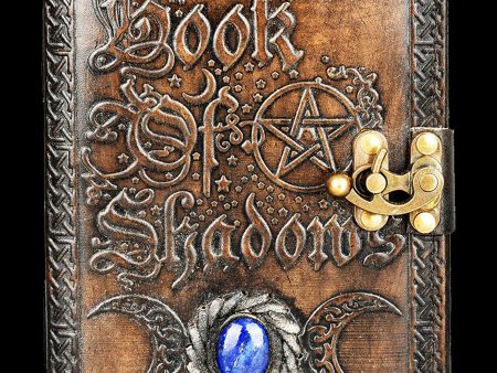 Book Of Shadows Embossed Leather Journal w  Metal Closure Fashion