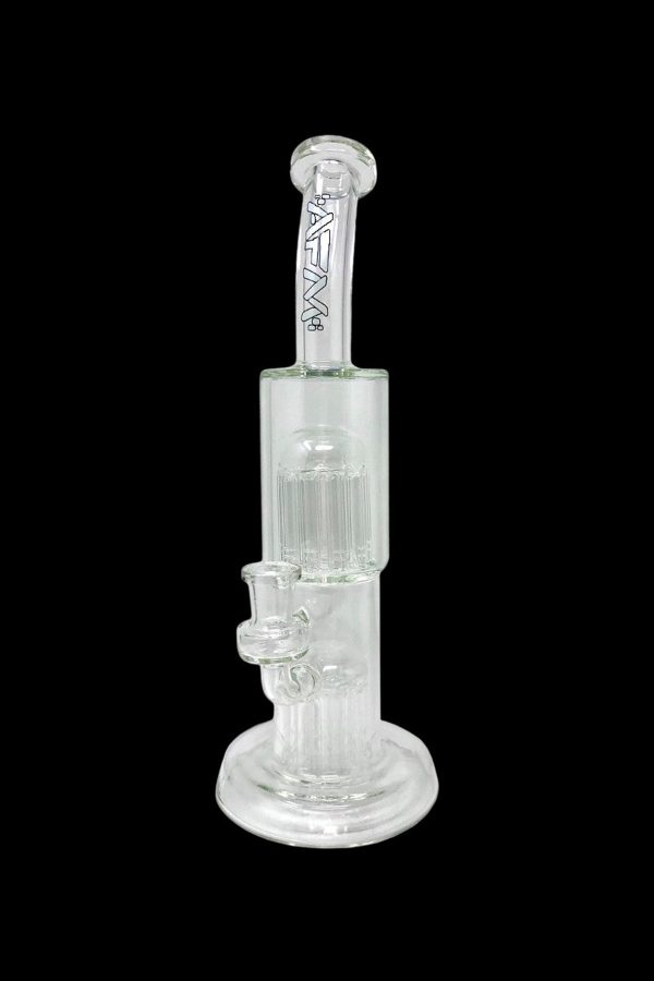 AFM Glass Double Cosmos Clear Glass Water Pipe Online now