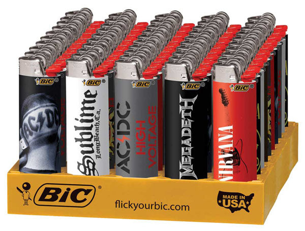 Bic Lighter  Big Rock Bands  - Bulk 50 Pack Supply