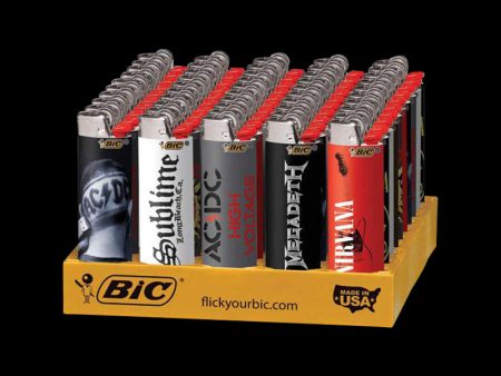 Bic Lighter  Big Rock Bands  - Bulk 50 Pack Supply