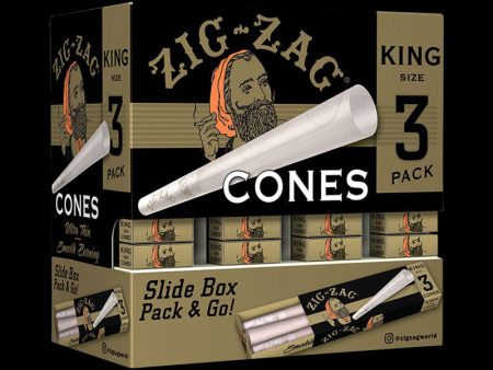 Zig Zag King Size Unbleached Cones 3pk - Bulk 36 Pack Hot on Sale