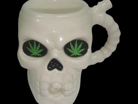 Ceramic White Skull Mug Pipe on Sale