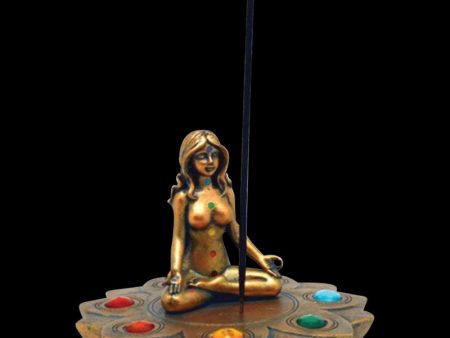 Bronze Chakra Stones Incense Burner For Sale