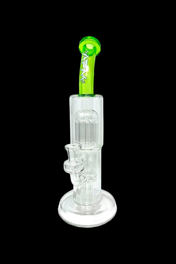 AFM Glass Double Cosmos Clear Glass Water Pipe Online now