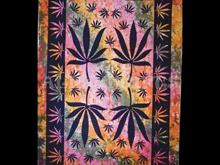 Tie-Dye Cannabis Leaf Tapestry For Cheap