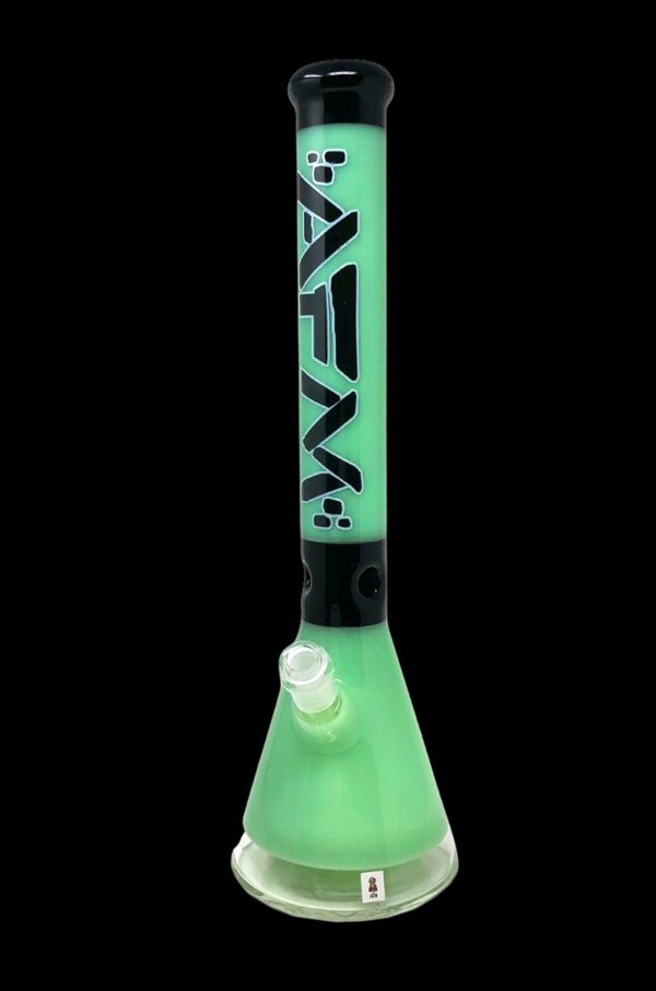 AFM Glass The Pulsar Beaker 18  - Clear Bottom Mint Black Hot on Sale