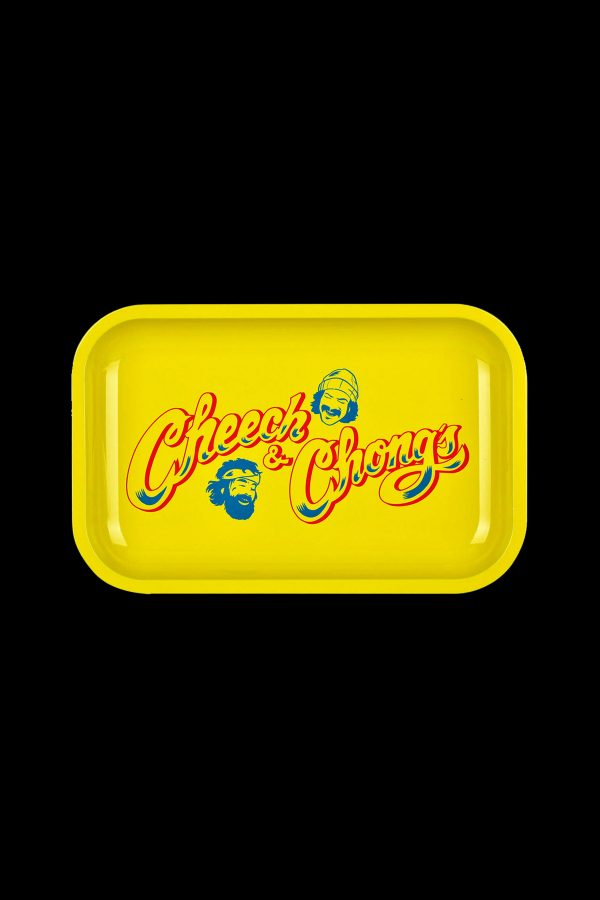 Cheech & Chong x Pulsar Metal Rolling Tray W  Lid - Yellow Logo Online Hot Sale