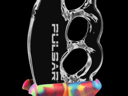 Pulsar Glass Knuckle Bubbler w  Tie Dye Silicone Stand Sale