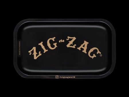 Zig Zag Small Metal Black Rolling Tray For Cheap