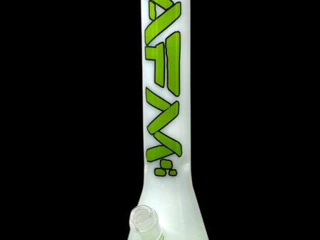 AFM Glass Quasar Glass Beaker Bong - Ivory  Lime Hot on Sale