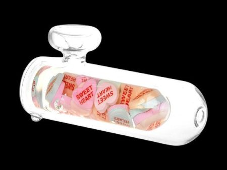 Valentine Hearts Glass Hand Pipe Online Hot Sale