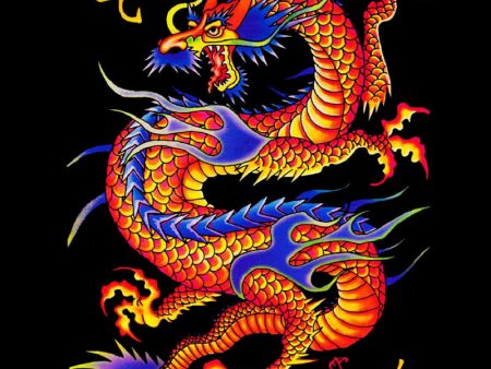 Asian Dragon Blacklight Poster on Sale