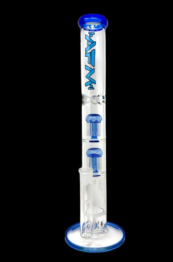 AFM Glass Ripper Double Arm Perc Glass Straight Tube Bong For Sale