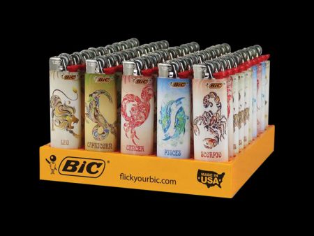 Bic Lighter - Assorted Astrology Designs - Bulk 50 Pack For Sale