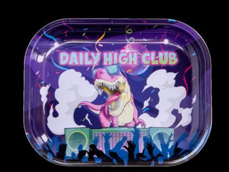 Daily High Club Rave Dino Themed Rolling Tray Cheap