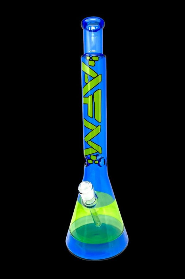 AFM Glass Quasar Glass Beaker Bong - Ink Blue  Lime Online Hot Sale