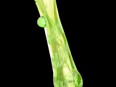 Acid Green Worked Glass Taster Chillum For Cheap