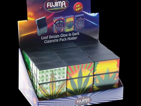 Fujima King Size Glow Leaf Cig Case - 12 Pack For Discount