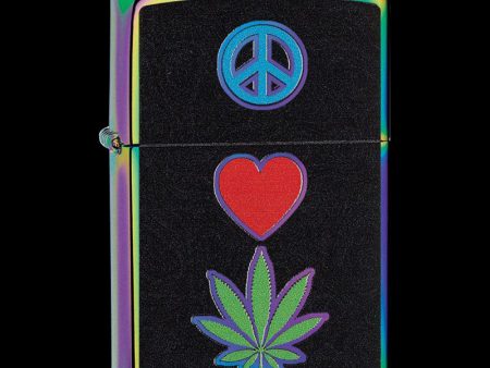 Zippo Lighter  Peace, Love, Pot  Discount