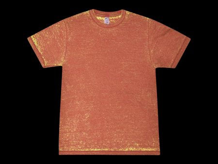 Acid Wash  Rust Red  Short Sleeve T-shirt For Cheap