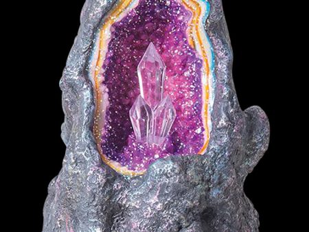 Crystal Cave Backflow Incense Burner with LED Light Online