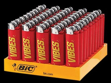 50pc Display VIBES Bic Lighters Red Online Hot Sale