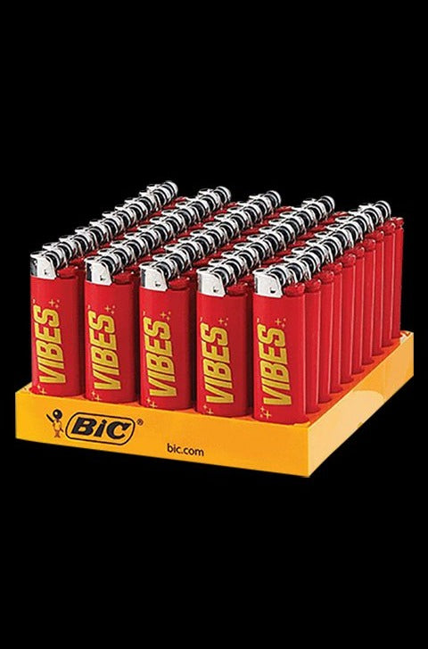 50pc Display VIBES Bic Lighters Red Online Hot Sale