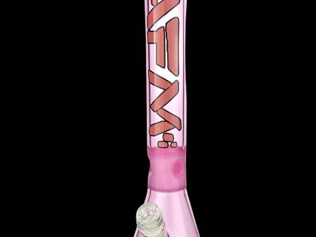 AFM Glass Pulsar Double Pink Glass Beaker Bong on Sale