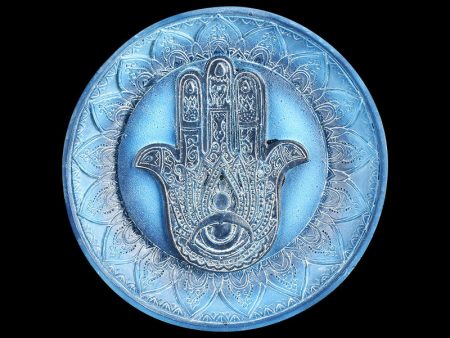 Blue Hamsa Hand Polyresin Incense Burner Supply