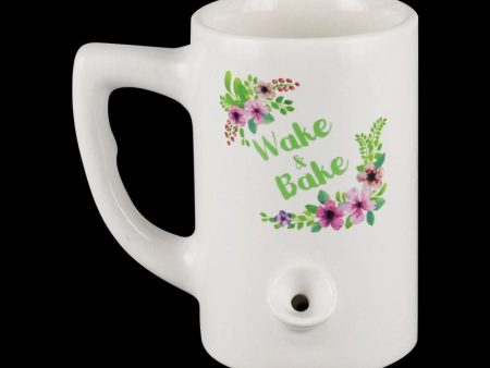 Wake and Bake  Floral  Mug Pipe Fashion