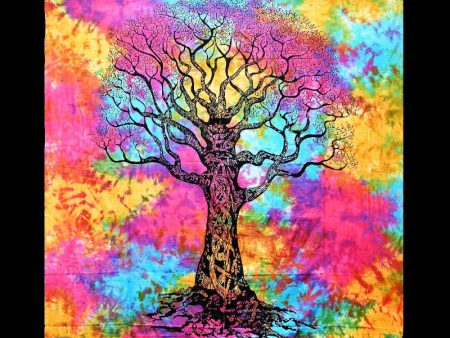 ThreadHeads Tie-Dye Tapestry - Tree of Life Online Sale