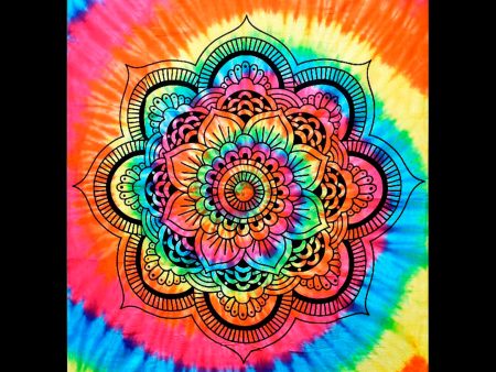 ThreadHeads Tie-Dye Decorative Lotus Tapestry Discount