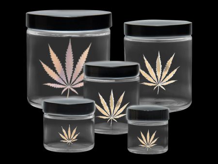 420 Science Clear Screw Top Jar - Gold Leaf Cheap