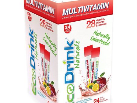 ECO DRINKS - Multivitamin Mix Drink Fruit Punch Reffil Pack - 24 Stick Packets Supply