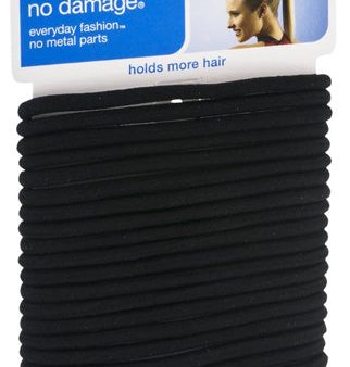 SCUNCI - No Damage Thick Hair Elastics Black 5 mm - 24 Pack For Sale