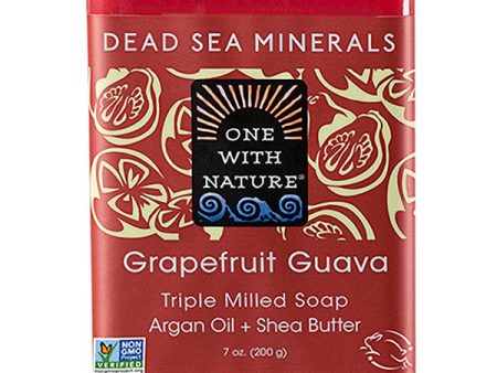 ONE WITH NATURE - Dead Sea Mineral Grapefruit Guava Bar Soap  - 7 oz. (200 g) Online Hot Sale