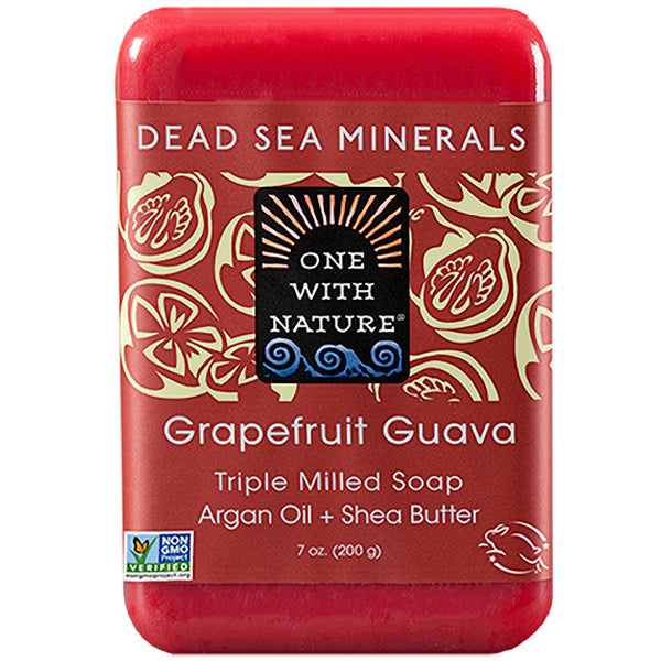 ONE WITH NATURE - Dead Sea Mineral Grapefruit Guava Bar Soap  - 7 oz. (200 g) Online Hot Sale