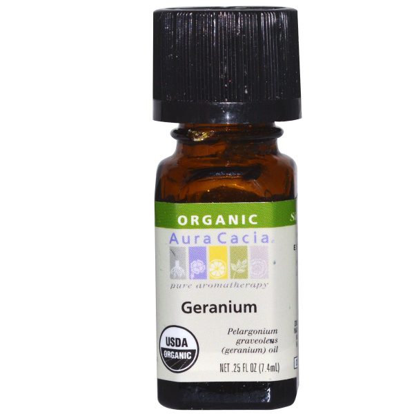 AURA CACIA - Organic Essential Oil Geranium - 0.25 fl. oz. (7.4 ml) Supply