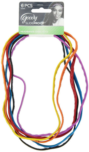 GOODY - Slide Proof Headwraps with Silicon 6 mm Bright Colors - 6 Count Online