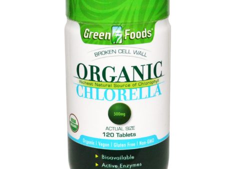 GREEN FOODS - Organic Chlorella 500 mg - 120 Tablets For Cheap