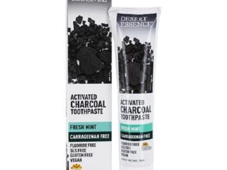 DESERT ESSENCE - Activated Carcoal Carrageenan Free Toothpaste - 6.25 oz (176 g) Online Hot Sale